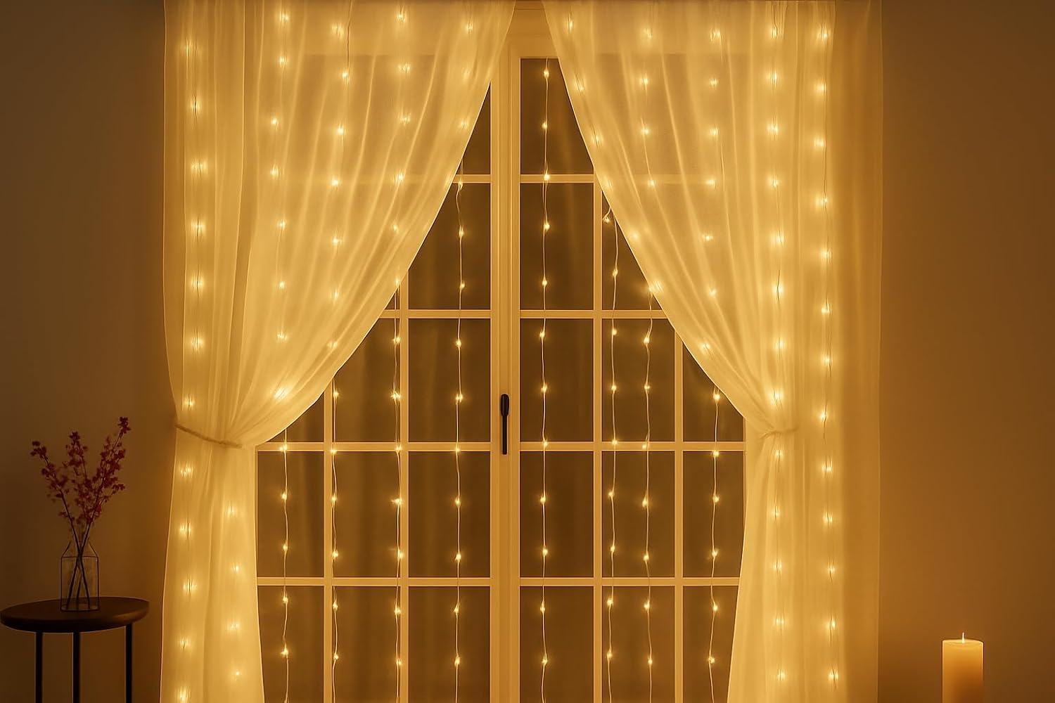 MIRADH Bright Led Net Mesh String Lights- Diwali Lights for Home Decoration 9.8ft x 6.6ft 180 LEDs 8 Modes Fairy Lights for Bedroom Diwali Light Decorative Lights (MRD-NET-WW-3x2-180)