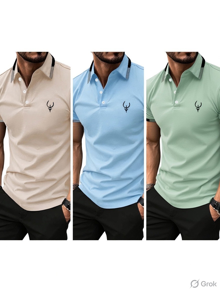 Lymio Polo T Shirt for Men || T Shirt for Man || Collar T Shirt Style Men (Packs Also Available) (Polo-40-43)